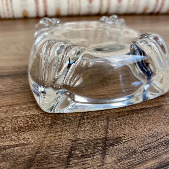 Art Deco Clear Glass Footed Toed Ashtray - Picture 5 of 10